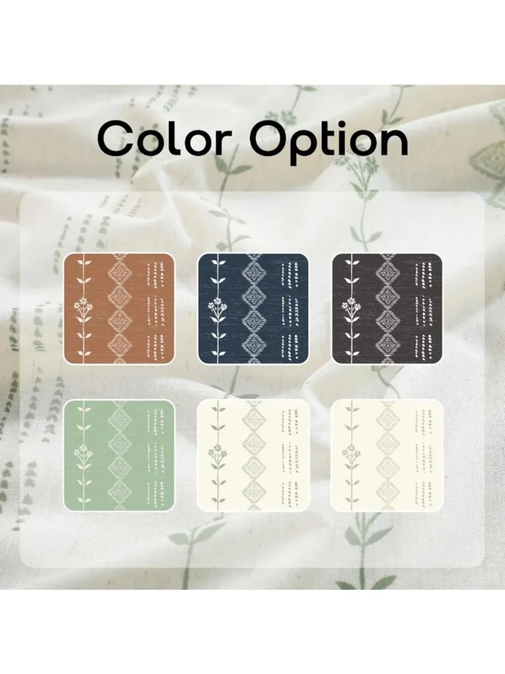 Boho Sage Green Sheer Linen Curtains 63